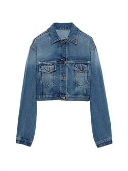 Джинсовая куртка-блузон Prada с эффектом легкой потертости, свободного кроя, 100% хлопок 11010208