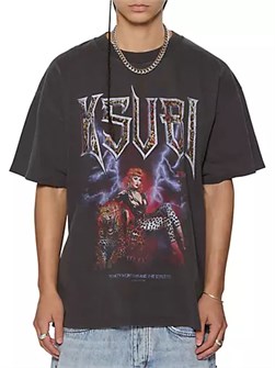 Укороченная футболка Ksubi Kingdom Ekcess из хлопка с принтом логотипа и короткими рукавами 10042108