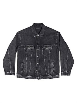 Оверсайз унисекс куртка Balenciaga из японского денима, 100% хлопок, Италия, со стразами 11024286