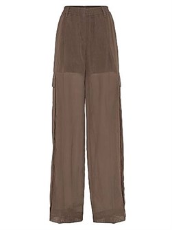 Треккинговые брюки из хлопковой органзы от Brunello Cucinelli с металлической застежкой и карманами 11029825