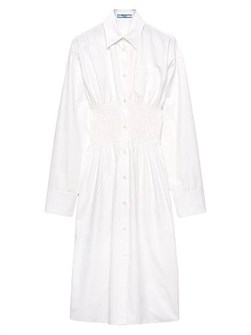 Платье Prada из хлопкового текстиля с силуэтом «fit and flare» и классическим воротником, 100% хлопок 11008163