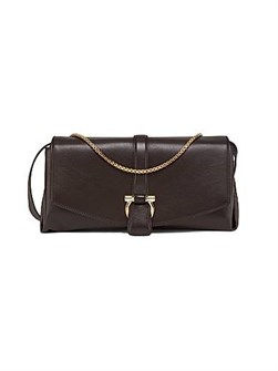 Ferragamo Миниатюрная итальянская кожаная сумка через плечо с золотистой фурнитурой и съемной цепочкой 11016442