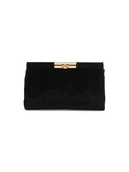 Dolce &amp, Gabbana Клатч среднего размера из бархата с золотистой фурнитурой и внутренним карманом, длина 23 см 11008483