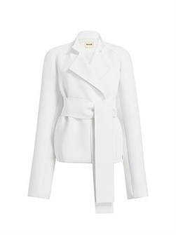 Кожаная куртка Edith от Khaite с регулируемым воротником и длинными рукавами 11009916