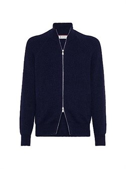 Brunello Cucinelli Кардиган Malfile из хлопка с английской резинкой, реглан-рукавами и двусторонней молнией, Италия 11015613