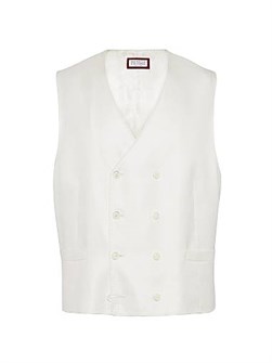 Шелковый жилет с диагональным кроем и одной кнопкой от Brunello Cucinelli, 100% шелк, подкладка купро 11014115