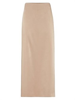 Атласная длинная юбка-столбик Brunello Cucinelli с боковой молнией и шелковой подкладкой, производство Италия 11014207
