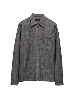 Шерстяная рубашка на молнии от Prada с классическим воротником и свободным кроем 11021019