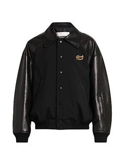 Кожаная куртка в стиле varsity с вышивкой Lonely Heart от Jil Sander 11028879
