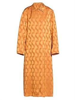 Длинный геометрический мак-плащ Dries Van Noten из вискозы и шелка с драпировкой до пола 11014011