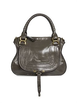 Chloe Кожаная сумка-сэтчел Medium Marcie с верхними ручками и съемным ремнем, производство Италия 11027285