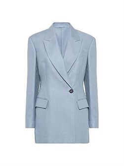 Пиджак из окрашенного габардина из конопли и льна с монолями от Brunello Cucinelli, Италия 11030297