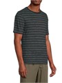 Свободная хлопковая футболка в полоску от Vince с круглым вырезом и короткими рукавами 11014374
