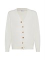 Кашемировый кардиган Brunello Cucinelli с V-образным вырезом и роговыми пуговицами, Италия 11015695