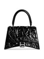 Balenciaga Сумка Hourglass Small из натертой овечьей кожи с ручкой, размером 23 x 15 x 10 см, с регулируемым ремешком 11008750