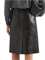 Кожаная юбка Prada с эффектом кракле, асимметричный крой, задний разрез, производство Италия 11012008