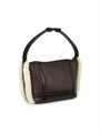 Bottega Veneta Кожаная сумка с овечьей меховой отделкой, 13 см высота, 20 см ширина 11019944