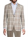 Спортивный клетчатый пиджак Canali из итальянского кашемира с двумя пуговицами и длинными рукавами 11009398