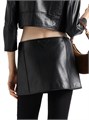 Мини-юбка Prada из кожи с винтажной отделкой, подкладкой и клапанами в карманах, произведена в Италии 11028051