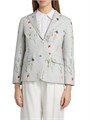 Классический пиджак с ботаническим цветочным узором от Thom Browne, 74% хлопок, 26% лен, подкладка из 100% шелка 11023562
