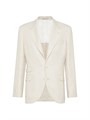 Brunello Cucinelli Костюмный пиджак Diagonal Deconstructed Cavallo из льна, шерсти и шелка с фигурными пуговицами и внутренними карманами 11028828