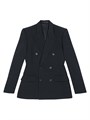 Двубортный пиджак Balenciaga с фигурным силуэтом из растягивающейся шерсти, с 6 пуговицами и карманами 11015428