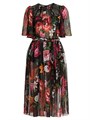 Полупрозрачное шёлковое платье миди с цветочным принтом Rafia Fiori от Dolce &amp, Gabbana 11009600