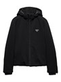 Куртка Prada из технической ткани с отстегивающимся капюшоном, гладким кроем и скрытыми карманами 11023091