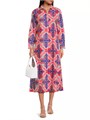 Макси-лат Курта Brussels из хлопка от Ro',s Garden с длинными рукавами и геометрическим узором 10042749