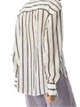 Хлопковая рубашка Brunello Cucinelli из органзы с восхитительной полосатой вышивкой, классическим воротником 11029830