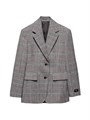 Мужской клетчатый пиджак Prada в стиле «Prince of Wales» с одной пуговицей, классическим кроем, подкладкой и карманами с клапанами 11019833