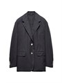 Классический хлопковый пиджак Prada с однотонной застежкой, стиль casual, 100% хлопок из старинного холста 11019805