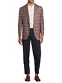 Пиджак Isaia в клетку из 100% шерсти с двумя пуговицами, лацканами и боковыми накладными карманами 11011450