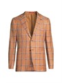 Спортивный костюм с ярким клетчатым принтом из смеси шерсти, шелка и льна от Isaia, Италия 11029509