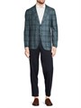 Пиджак в классическую клетку Isaia из смесовой шерсти с двумя пуговицами, Италия, 60% шерсти 11011454