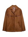 Замшевая куртка Prada с подкладкой, прямым кроем и множеством карманов 11009865