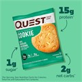Quest Nutrition Протеиновое печенье с шоколадной крошкой, 15 г белка, 1 г сахара, 2 г чистых углеводов, низкоуглеводное, высокобелковое, упаковка из 4 шт. 11092484