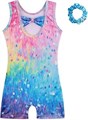 HOZIY Gymnastics Leotards for Girls with Shorts Biketards Dance Tumbling Outfits Matching Scrunchies 1-12 Years Old 11042627