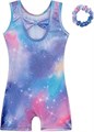 HOZIY Gymnastics Leotards for Girls with Shorts Biketards Dance Tumbling Outfits Matching Scrunchies 1-12 Years Old 11042627
