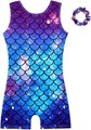 HOZIY Gymnastics Leotards for Girls with Shorts Biketards Dance Tumbling Outfits Matching Scrunchies 1-12 Years Old 11042627