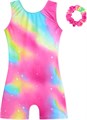HOZIY Gymnastics Leotards for Girls with Shorts Biketards Dance Tumbling Outfits Matching Scrunchies 1-12 Years Old 11042627
