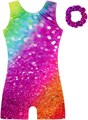 HOZIY Gymnastics Leotards for Girls with Shorts Biketards Dance Tumbling Outfits Matching Scrunchies 1-12 Years Old 11042627