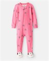 Carter',s Baby Girl Dalmatian Print 100% Cotton Long-Sleeve 2-Way Zip 1-Piece Pajamas - Pink 11038553