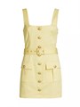 Мини-платье L',Agence с поясом, застёжкой на пуговицы, без рукавов, карманами, 97% хлопок 10042922