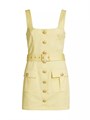Мини-платье L',Agence с поясом, застёжкой на пуговицы, без рукавов, карманами, 97% хлопок 10042922