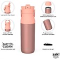 ZAK Designs Бутылка для воды Harmony, 0,94 л, из переработанной нержавеющей стали, с вакуумной изоляцией и крышкой с трубочкой 11097047