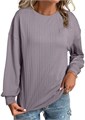 Лонгсливы SHEWIN для женщин: текстурированные туники на осень 2024, легкие и стильные, из 97% полиэстера и 3% спандекса 10020572
