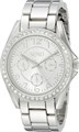 Accutime Женские серебристые часы с многофункциональным циферблатом, браслет с кристаллами, кварцевый механизм, 37 мм 11077130