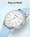 Beeasy Медицинские водостойкие часы с аналоговым циферблатом 38 мм, силиконовым ремешком, светящимися стрелками и отметками 12/24 часа 11067554
