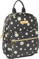 Jessica Simpson Дамский мини-рюкзак из водоотталкивающей веганской кожи для работы и путешествий (чёрные ромашки) 10022468
